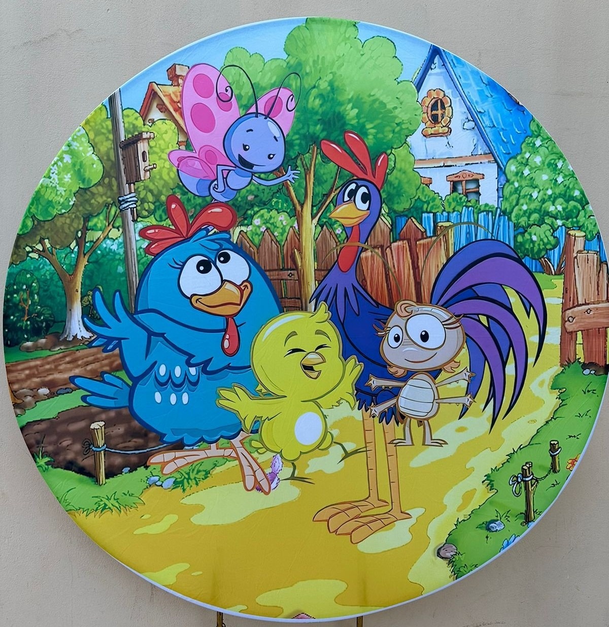 Galinha Pintadinha Casinha Azul Painel Redondo - FOCUSEVENTOSJATAI