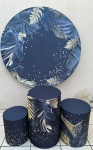 Folhagem Costela de Adao Preto E Dourado Painel Redondo 150Cm - imagem 2