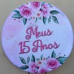 15 Anos Coroa Prata - Painel Redondo 150Cms - imagem 1