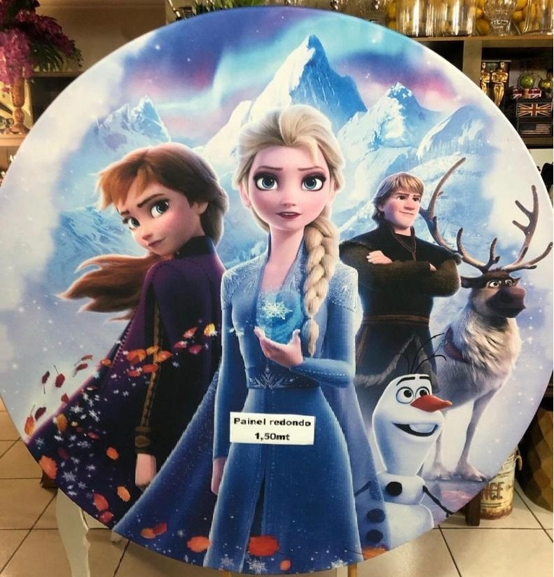 Frozen Outono  Folhas Seca Painel Redondo 150Cm - FOCUSEVENTOSJATAI