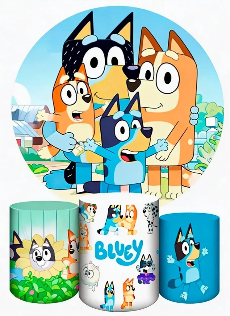 Bluey Familia Painel Redondo 150Cm - FOCUSEVENTOSJATAI