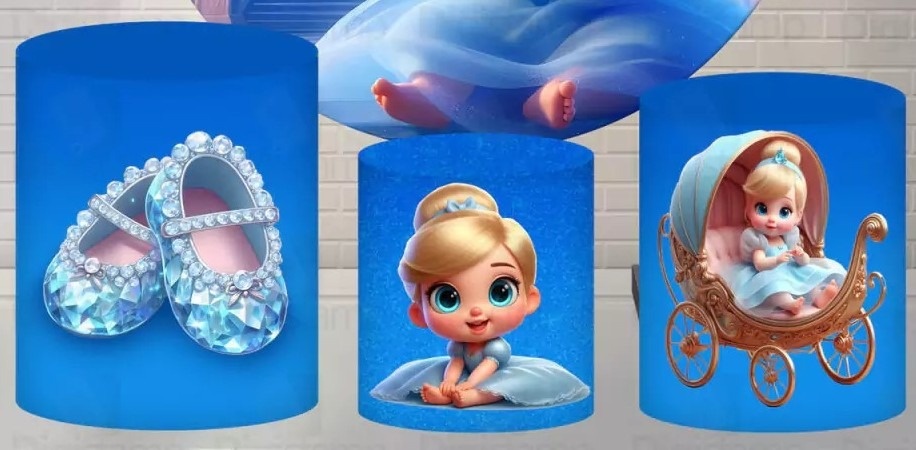 Cinderela 3D Baby Castelo de Cristal Cilindro Redondo Pmg - FOCUSEVENTOSJATAI