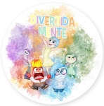 Divertidamente Aquarela Mesclado Painel Redondo 150Cm - imagem 1