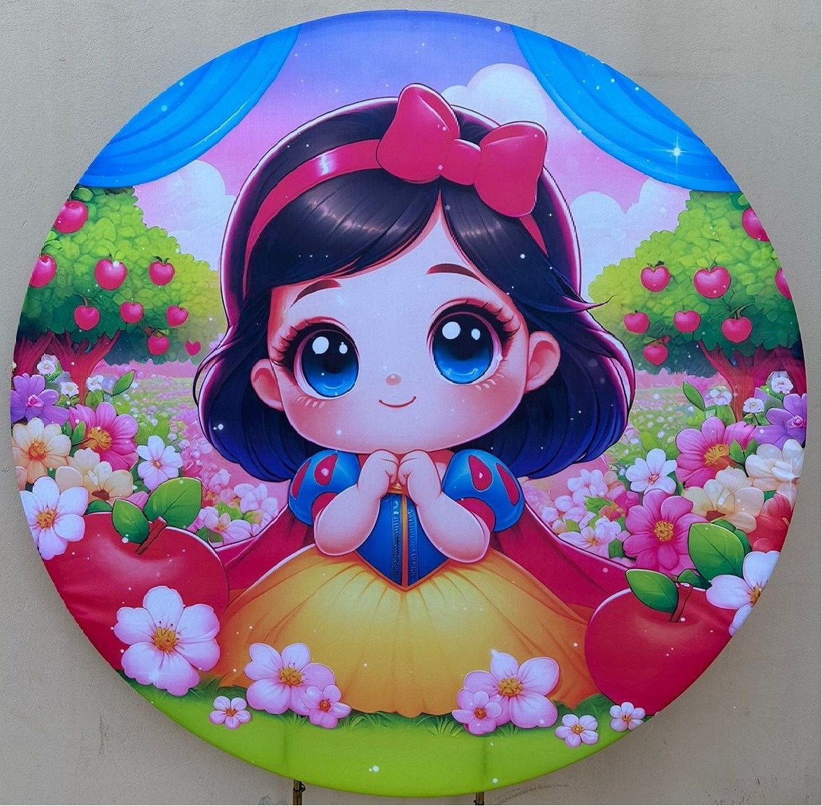 Branca de Neve 3D Painel Redondo 150Cm - FOCUSEVENTOSJATAI