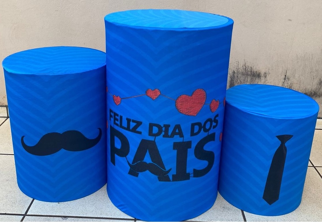 Papai Bigode E Gravata Preto Cilindro Redondo Pmg - FOCUSEVENTOSJATAI