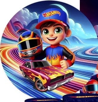 Hot Wheels 3D Curte Miguelzinho Painel Redondo 150Cm - FOCUSEVENTOSJATAI