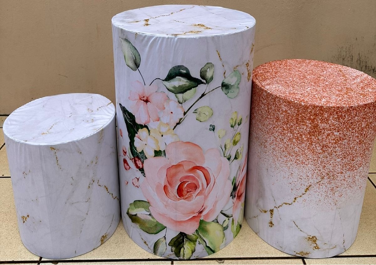 Floral Glitter Rose Gold Cilindro Redondo Pmg - FOCUSEVENTOSJATAI
