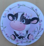 Vaquinha Preto E Branco Painel Redondo 150Cm - imagem 1