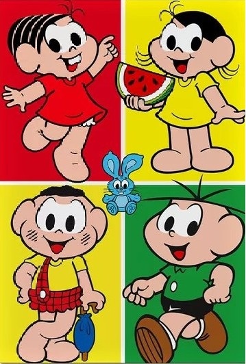 Turma da Monica 4 Em 1 Fundo Cinza Painel Retangular 220X150 Cm - FOCUSEVENTOSJATAI