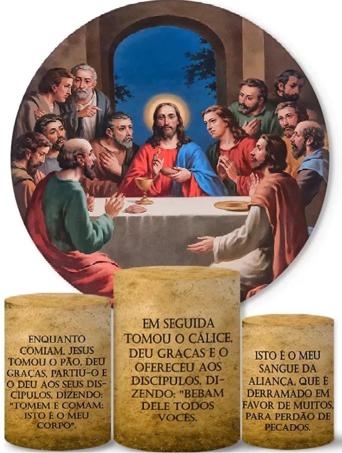 Religioso Santa Ceia Jesus E Discipulos Painel Red150Cms Cilindro Red Pmg - FOCUSEVENTOSJATAI
