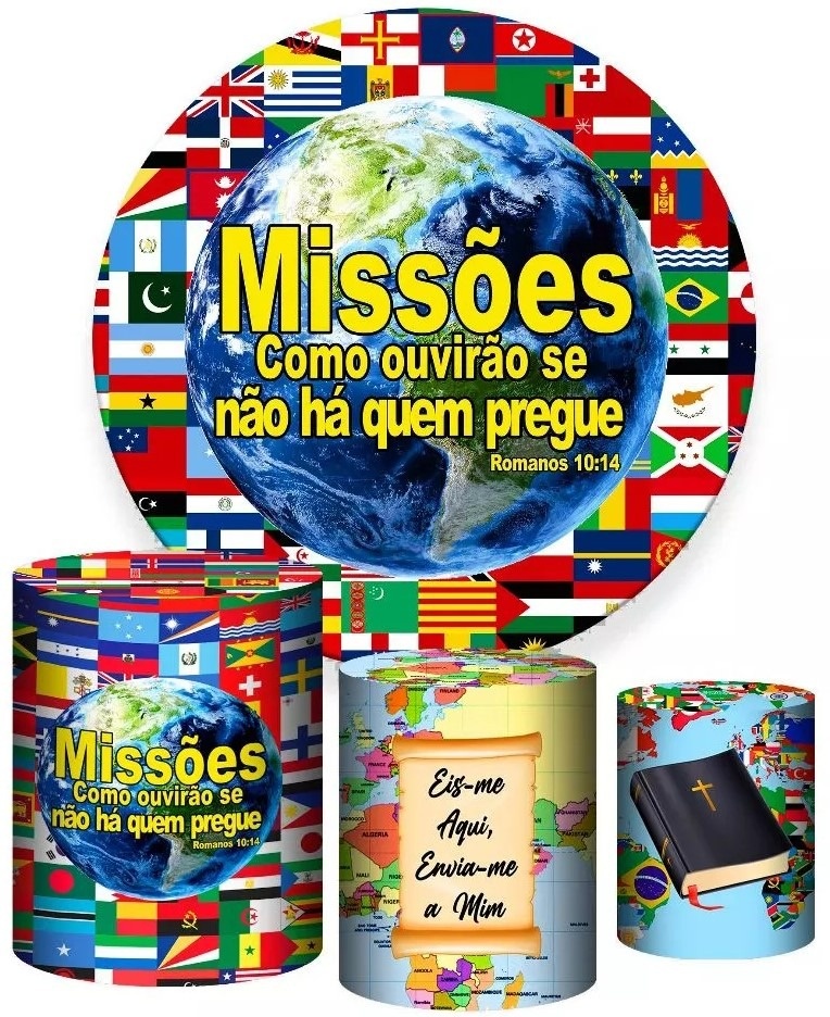 Religioso Missões Mundo Painel Redondo 150Cm - FOCUSEVENTOSJATAI