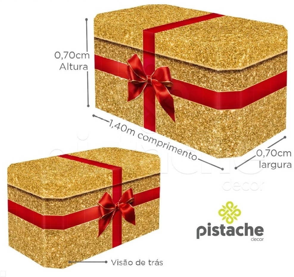 Natal Glitter Dourado Capa de Mesa 140X70X70Cm - FOCUSEVENTOSJATAI