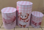 Cha Bebê Oh Baby Rosa Cilindro Redondo Pmg - imagem 1