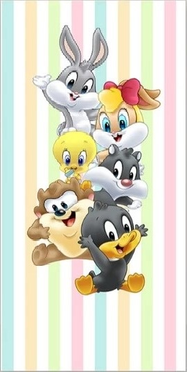Looney Tunnes Baby 3D Listas Candy Fundo Verde Erva Doce Painel Retangular 200X100Cm - FOCUSEVENTOSJATAI