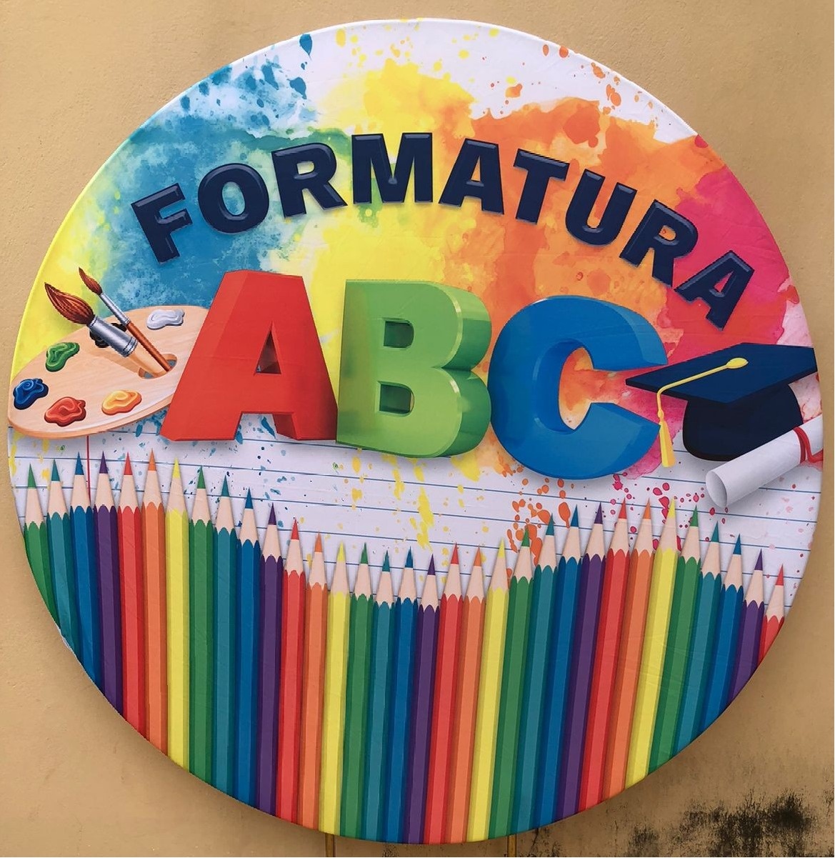 Formatura Infantil Abc Painel Redondo 150Cm - FOCUSEVENTOSJATAI