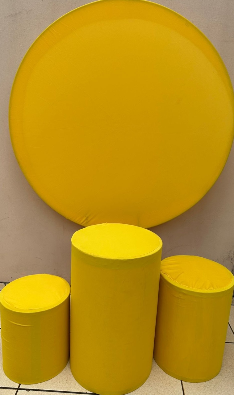 Amarelo Vivo Liso - Painel Redondo 150Cms - FOCUSEVENTOSJATAI