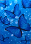 Borboleta Azul Glitter Painel Redondo 150Cm - imagem 3