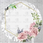 Floral Galhos de Lavanda Painel Redondo 150Cm - imagem 1