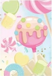 Confeitaria Doceria  Pirulito Azul E Rosa Painel Redondo 150Cm - imagem 2