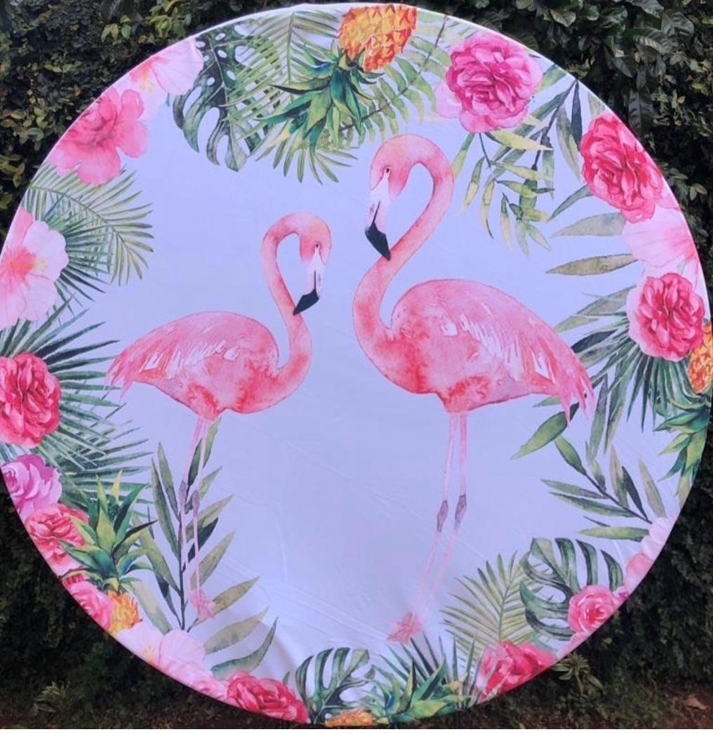 Flamingo Rosa Painel Redondo 150Cm - FOCUSEVENTOSJATAI