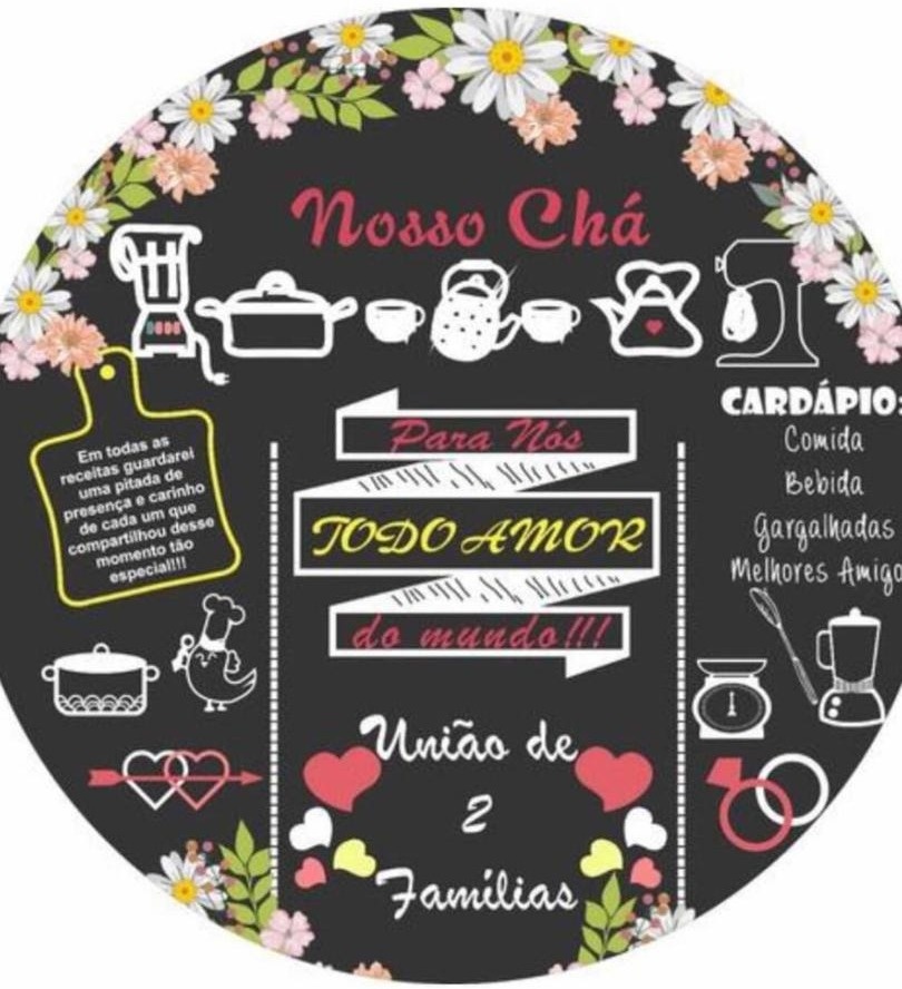 Chá de Casa Nova Nosso Chá Painel Redondo 150Cm - FOCUSEVENTOSJATAI