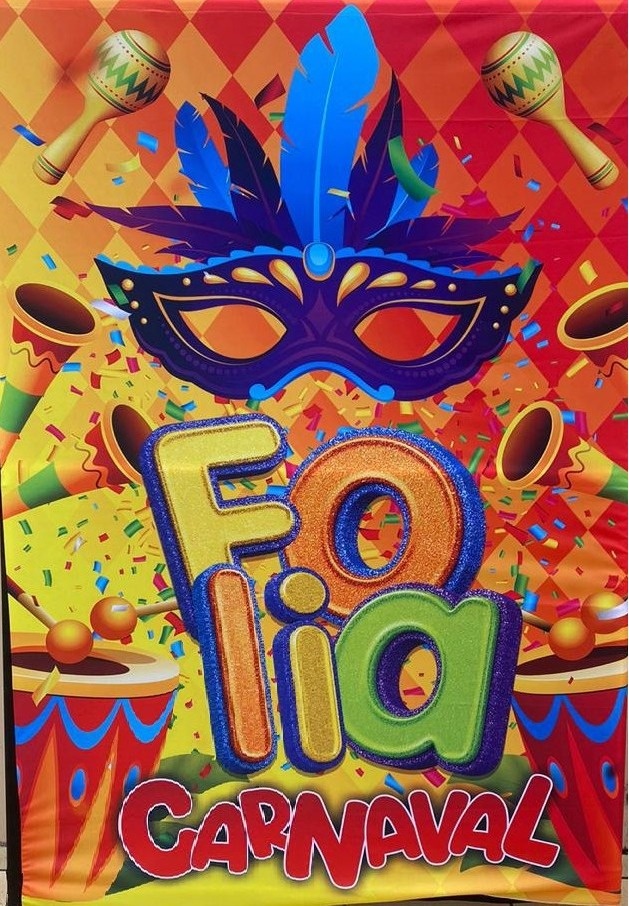 Carnaval Folia Painel Retangular - Fundo 220X150Cm - FOCUSEVENTOSJATAI