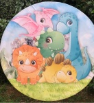 Dinossauros Baby Jeep Verde Painel Redondo 150Cm - imagem 2