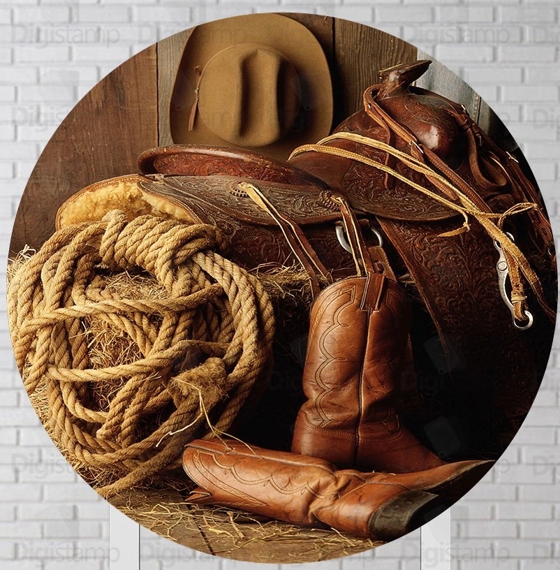 Country Bota Cela Chapeu Painel Redondo 150Cm - FOCUSEVENTOSJATAI