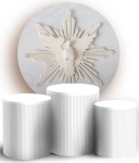 Batizado Ripado Branco Cilindro Redondo Pmg - imagem 2