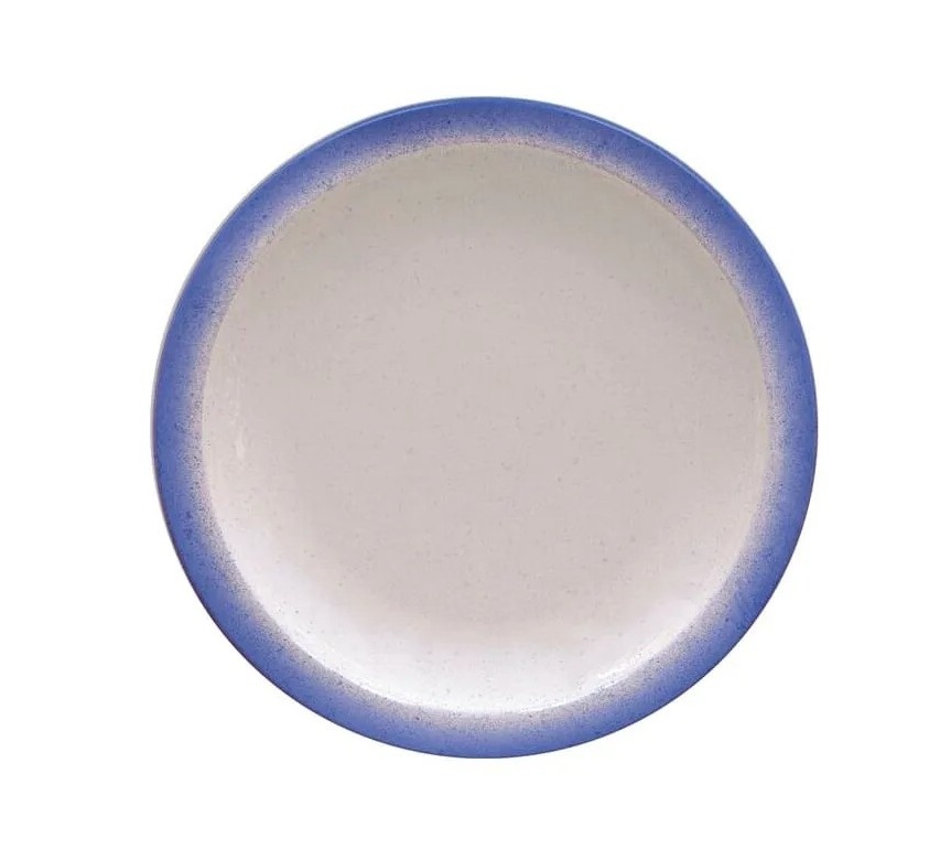 Prato Sobremesa Rústico Mesclado Azul Porcelana Tramontina 21Cm - FOCUSEVENTOSJATAI