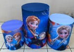 Frozen 3D Elza E Anna Azul Marinho Cilindro Redondo Pmg - imagem 1