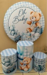 Chá Bebê Oh Baby Azul Painel Redondo 150Cm - imagem 2