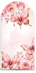 Borboleta Luxo Rosa E Dourado Painel Romano 200X100 - Fundo Rosa Goiaba - imagem 1
