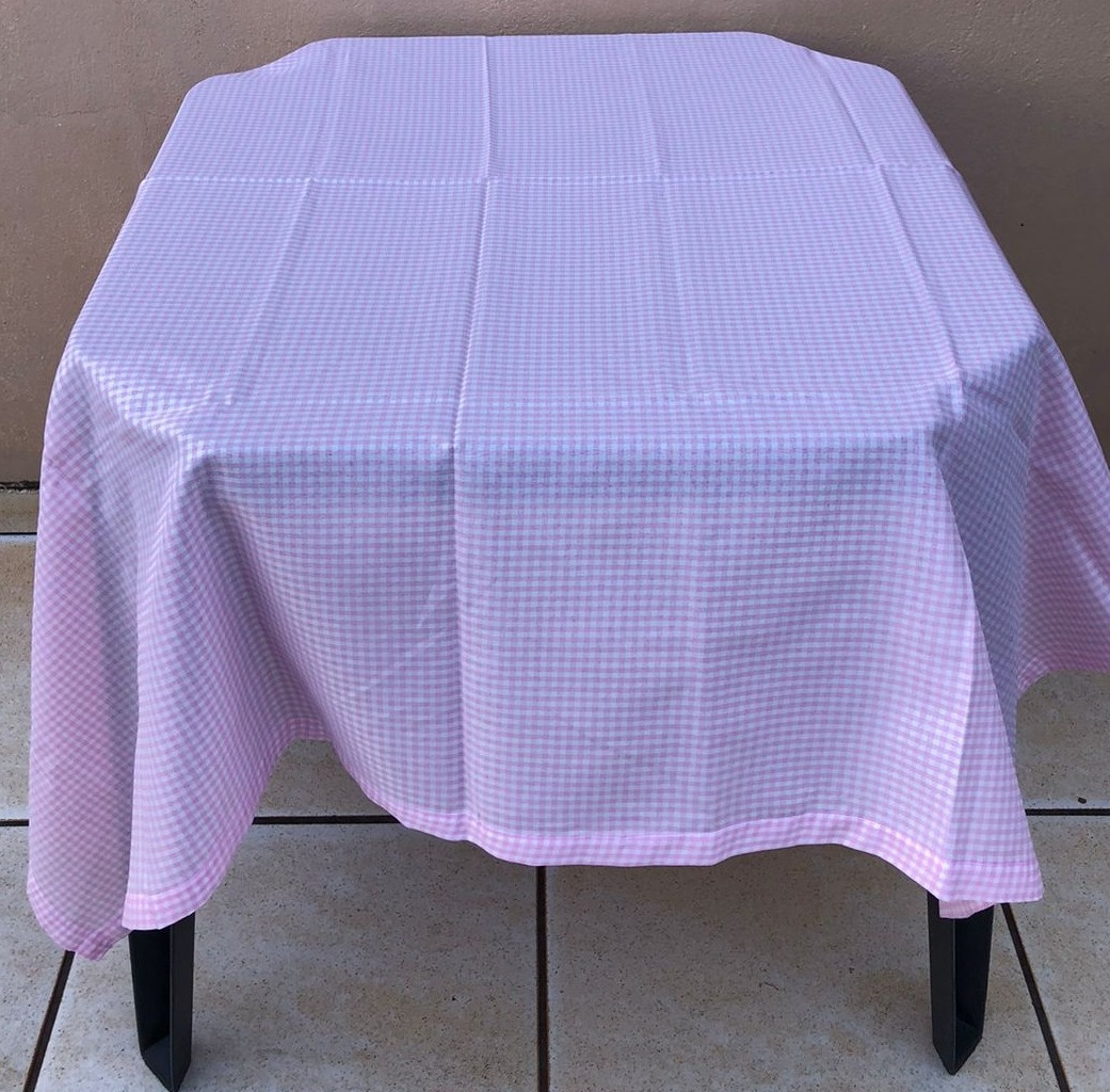 Forro Quadrado Xadrez Rosa Claro Tergal 1C 140X140Cm1 - FOCUSEVENTOSJATAI