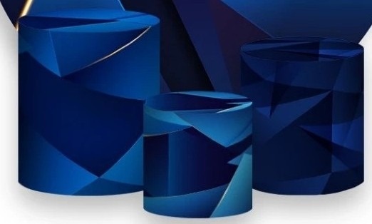 Geometrico Azul Royal E Marinho Cilindro Redondo Pmg - FOCUSEVENTOSJATAI