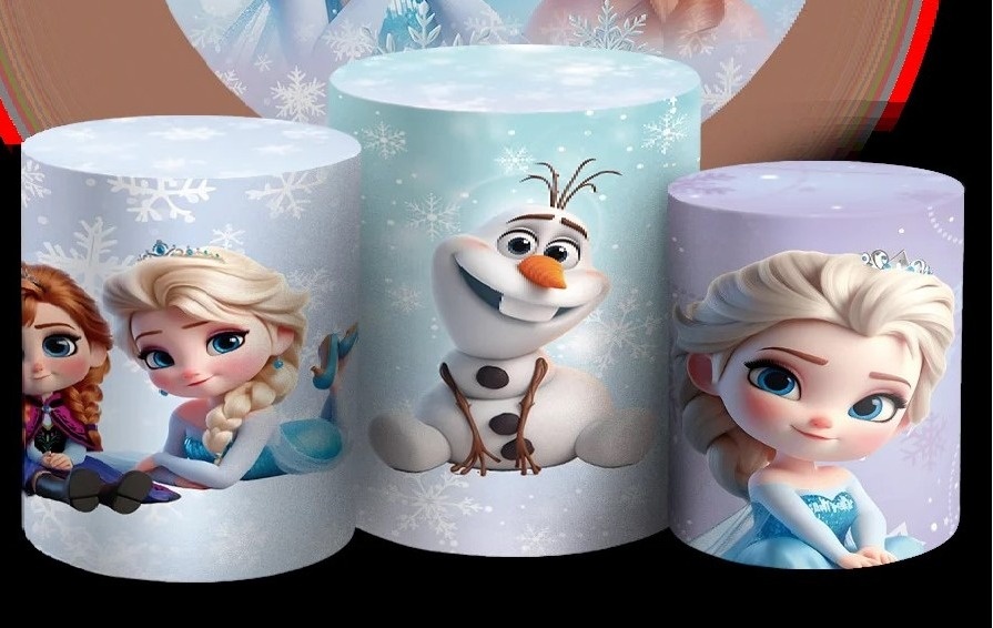 Frozem Baby 3D Elsa, Anna E Olaf  Cilindro Redondo Pmg - FOCUSEVENTOSJATAI