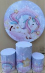 Unicornio Baby Lilas Painel Redondo 150Cm - imagem 2