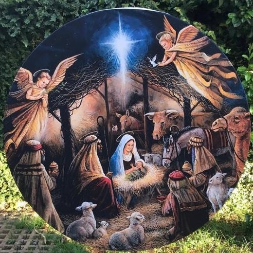 Religioso Presepio Natal Painel Redondo 150Cms - FOCUSEVENTOSJATAI