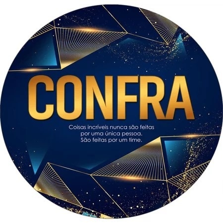 Confraternização Azul E Dourado Painel Redondo 150Cm - FOCUSEVENTOSJATAI