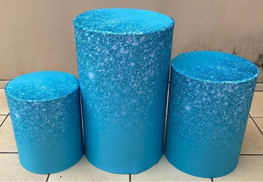 Azul Turquesa Glitter Cilindro Redondo Pmg - FOCUSEVENTOSJATAI
