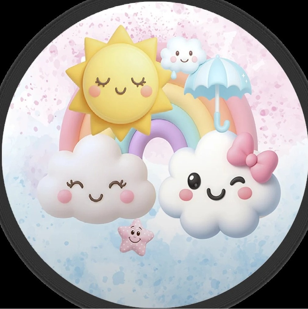 Chuva de Amor 3D Solzinho Painel Redondo 150Cm - FOCUSEVENTOSJATAI
