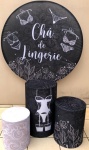 Cha de Lingerie Preto Branco Painel Redondo 150Cm - imagem 2