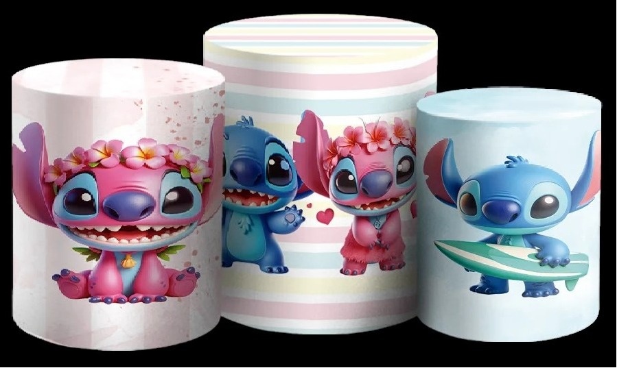 Lillo Stitch Flores Listrado  Candy Cilindro Redondo  Pmg - FOCUSEVENTOSJATAI
