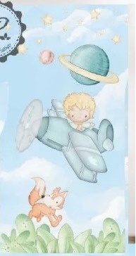 Pequeno Principe Aquarela Loirinho Avião Painel Retangular 200X100Cm - FOCUSEVENTOSJATAI