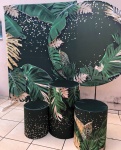 Folhagem Costela de Adao Verde E Dourado Painel Redondo 150Cm - imagem 2