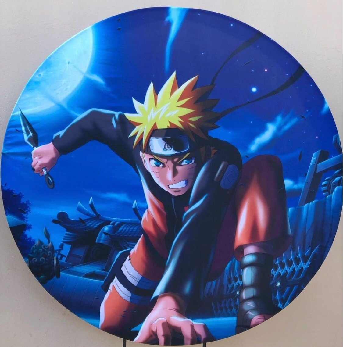 Naruto Lua Cheia Fundo Azul Painel Redondo 150Cm - FOCUSEVENTOSJATAI