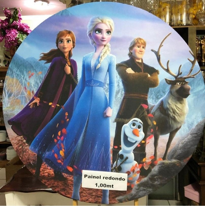 Frozen Outono Vermelho  Painel Redondo 100Cms - FOCUSEVENTOSJATAI