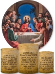 Religioso Santa Ceia Jesus E Discipulos Cilindro Redondo 150Cm - imagem 2