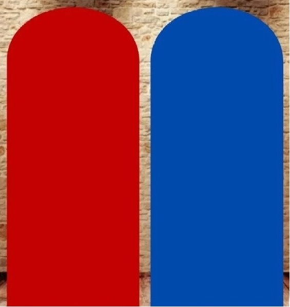 Vermelho Fundo Azul Royal Painel Romano 200X100Cm - FOCUSEVENTOSJATAI
