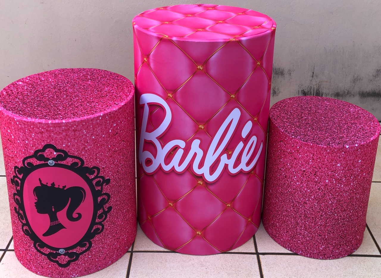 Barbie Moldura Preta Cilindro Redondo 150Cms - FOCUSEVENTOSJATAI